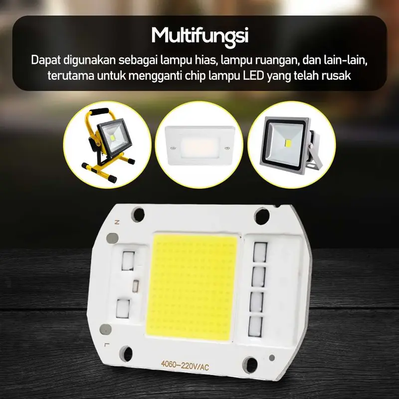 Chip LED Lampu COB Floodlight Spotlight 220V 50W Cool White & 20 W Warm White 5