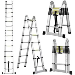 Tangga Teleskopik Lipat Alumunium 2x10 step 6.4m teleskopik double