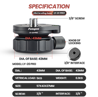Gambar Fotopro LY-20 Mini Quick Leveling Base Tripod Head - LY-20 PRO dari JakartaCamera Kota Administrasi Jakarta Barat 5 Tokopedia