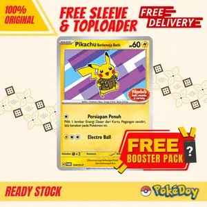 NEW Kartu Pokemon Pikachu Berkemeja Baju Batik Promo 154/SV-P Limited Edition TCG Indonesia Journey Terbaru Original