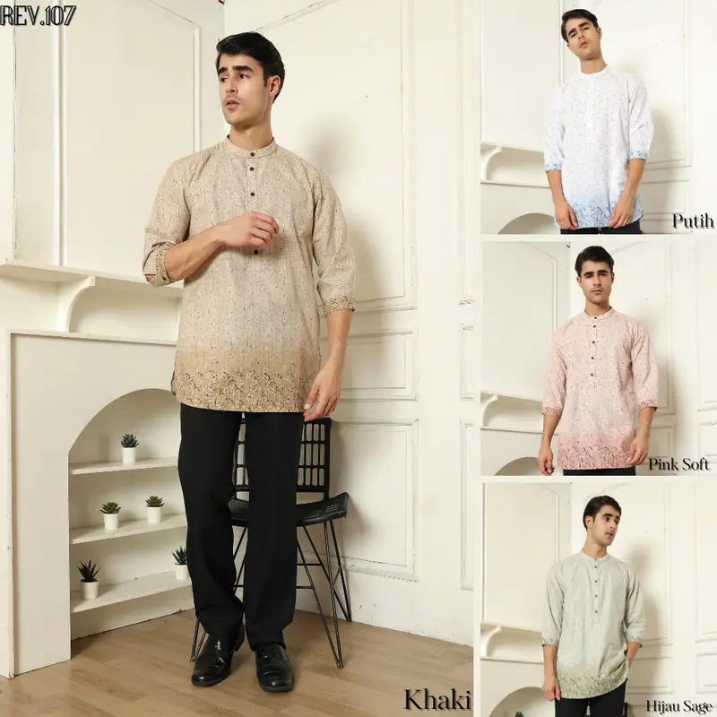 Kurta Pria Lengan 3/4 Linen Premium by Rev Limited Edition 0