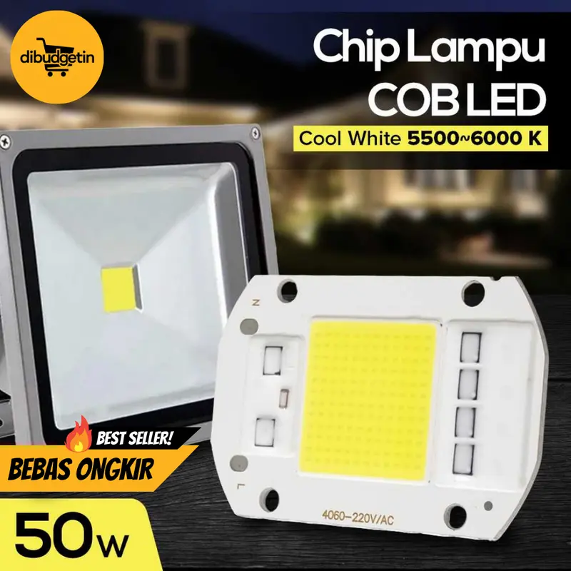 Chip LED Lampu COB Floodlight Spotlight 220V 50W Cool White & 20 W Warm White 0