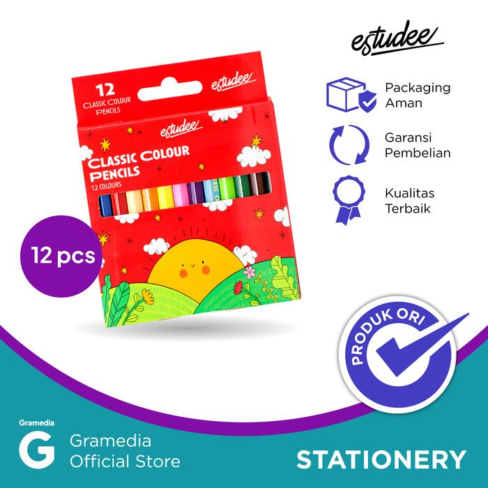 Gambar Estudee Classic Color Pencil 12 Half Lenght ES dari Gramedia Kota Surabaya Tokopedia