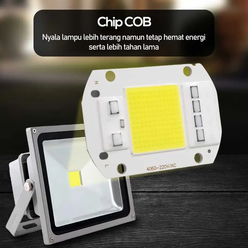 Chip LED Lampu COB Floodlight Spotlight 220V 50W Cool White & 20 W Warm White 2