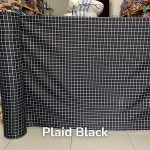Kain meteran disperse microtex - PLAID BLACK