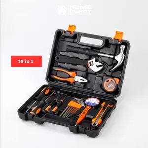 Tool Kit Set Perkakas Rumah Tangga Tukang Lengkap Obeng Tang 19 in 1