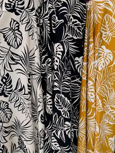 kain katun rayon viscose motif daun talas terbaru best seller