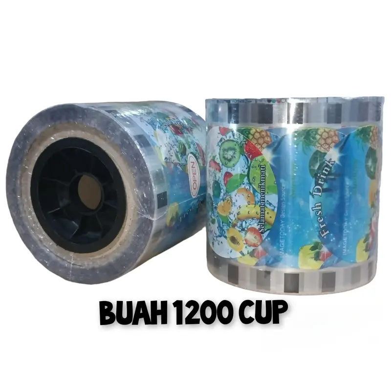 Plastik Roll Lid Cup Sealer Press Isi 1200 Cup / Seal Cup Motif Kartun Buah Polos Daun Teh / Tutup Segel Gelas Minum / Tutup Minuman 1200 Cup 4
