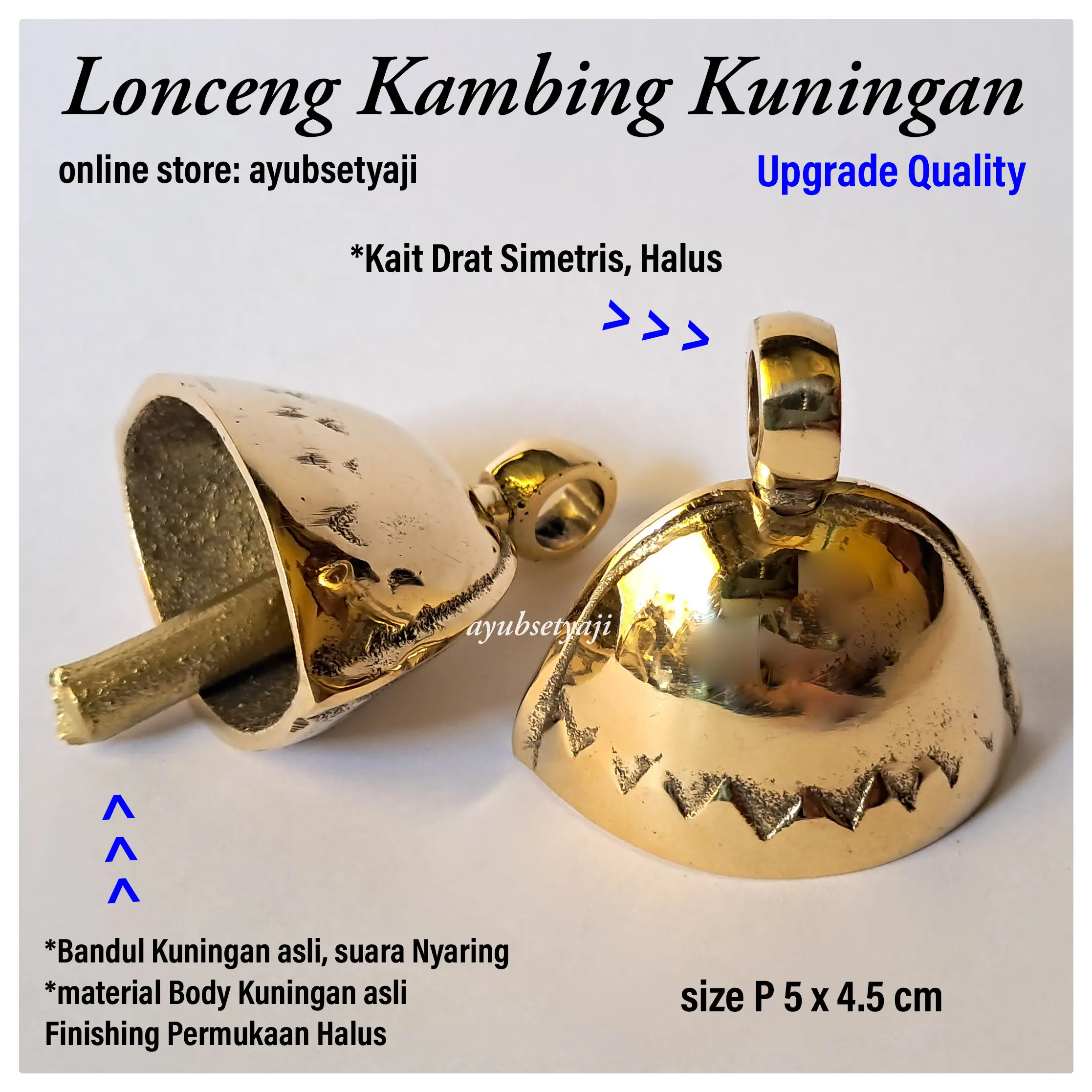 Lonceng Kambing 01 mini Kuningan Bel Lonceng Sapi Pedet BRASS antik klinting bandul lonceng krincingan klontong kerbau kluntung klonongan genta