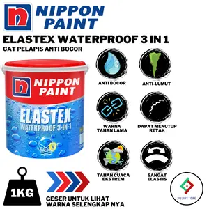 NIPPON PAINT ELASTEX 1KG ELASTEX WATERPROOF 3 IN 1 1KG CAT ANTI BOCOR