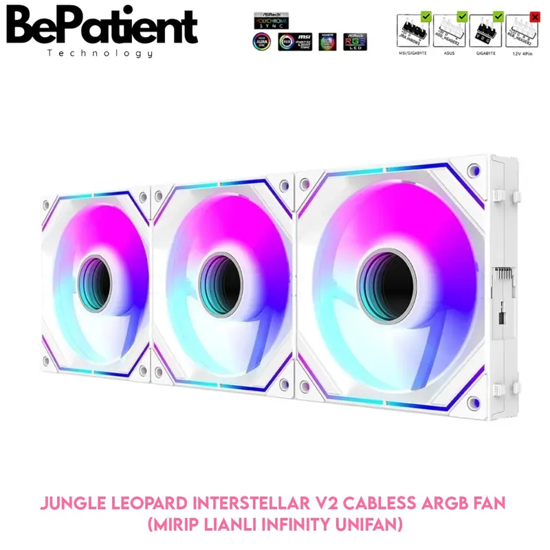Interstellar V2 ARGB FAN 12cm Cableless (Mirip LianLi SL-INFINITY) 0