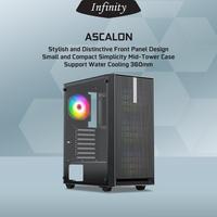 Gambar Infinity Ascalon Tempered Glass Include 3 RGB Static Fans - ATX Gaming Case - 3Fan Static RGB dari JnJ Online Kota Administrasi Jakarta Pusat 1 Tokopedia