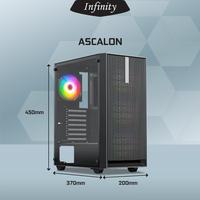 Gambar Infinity Ascalon Tempered Glass Include 3 RGB Static Fans - ATX Gaming Case - 3Fan Static RGB dari JnJ Online Kota Administrasi Jakarta Pusat 3 Tokopedia