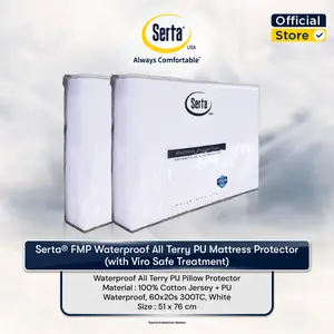 Serta Fitted Mattres Protector (FMP) / Pelindung Kasur Waterproof Mattress Protector (with Viro Safe Treatment)