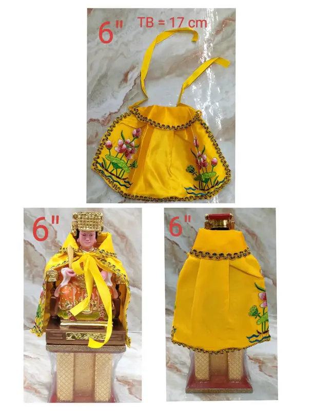 Jubah Rupang / Baju patung kwan im - Teratai - bordir - 6 Inch - gl 4