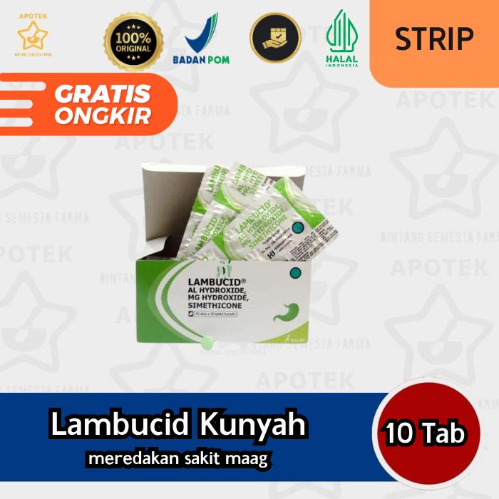 LAMBUCID OBAT KUNYAH MAAG STRIP 10 TABLET