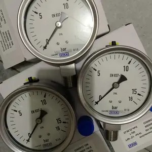 PRESSURE GAUGE WIKA 4" 16BARR DRAT 1/2" NPT FULL SS