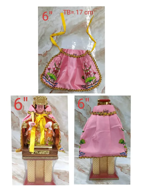 Jubah Rupang / Baju patung kwan im - Teratai - bordir - 6 Inch - gl 5
