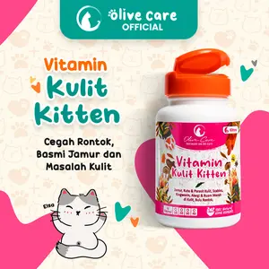 Olive Care Vitamin Kucing MASALAH KULIT KITTEN untuk Bulu Rontok, Jamur, Kutu, Scabies, Ringworm, Ruam dan Radang Kulit