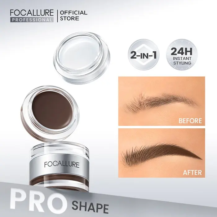 FOCALLURE 2-in-1 Eyebrow Cream & Setting Gel 3D Pro-shape FA-23 1
