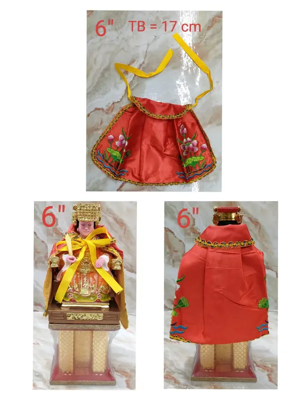 Jubah Rupang / Baju patung kwan im - Teratai - bordir - 6 Inch - gl 2