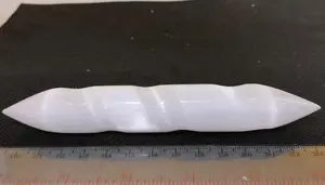 Selenite Wand Double Point Spiral Crystal Healing Stone Top Grade Cat Eye