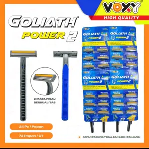 Goliath Ganggang Silet Cukur Mata 2 Power 2 Pisau Cukur 24 Pcs Paket Isi 24 Pcs Kualitas Tinggi