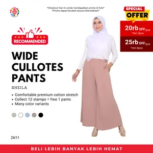 RED ONE Celana Kulot Lebar Stretch Fashion Premium Wanita 2611