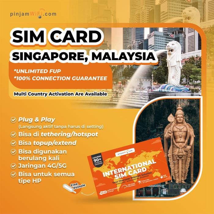 Gambar PINJAM WIFI Sim Card Singapore Malaysia Internet Daily Quota | Simcard Singapura kuala lumpur Internet kuota harian - 3 Days, 500MB/Day dari Pinjam WiFi Kota Administrasi Jakarta Pusat Tokopedia