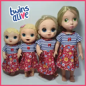 READY !! Baju Boneka Baby Alive Animator Dress Katun Onde Salur