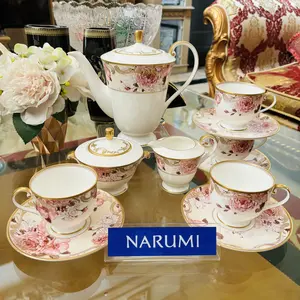 Tea Pot Set Creamer Sugar Tea Cup Saucer Narumi Patricia Mewah Cantik