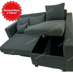 Sofa L Bed dengan Reclining Storage • Gravesend Sofa