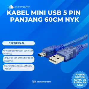 Kabel Mini Usb 5 pin panjang 60cm NYK