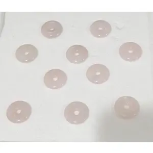 Stone Natural Rose Quartz Donut  2,5 cm  (harga per pcs)
