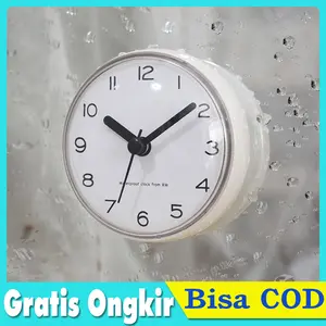 Jam Mini Dinding Tempel Kamar Mandi Dapur Anti Air Anti Kabut