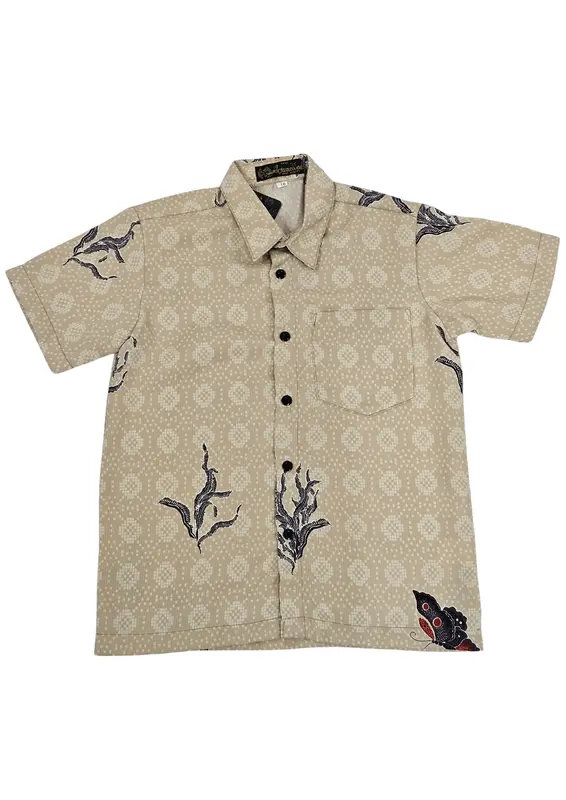 Arjuna Weda Hem Batik Anak Tenun Kawung - Bahan Semi Sutera 3