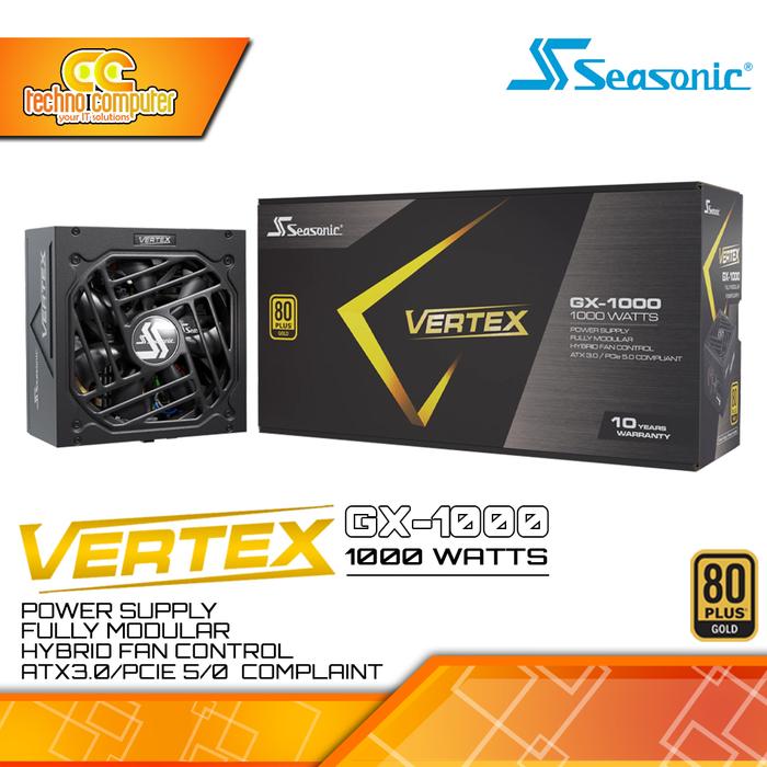 Gambar POWER SUPPLY SEASONIC VERTEX GX-1000 1000W 80+ Gold PCIe 5.0 - Full Modular dari Techno Computer Bali Kota Denpasar Tokopedia