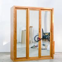 Gambar Lemari Pakaian Jati 3 Pintu Sliding Lemari Baju Kayu Jati Terbaru dari Multi Jaya Furniture_NEW Kab. Jepara 2 Tokopedia