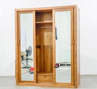 Gambar Lemari Pakaian Jati 3 Pintu Sliding Lemari Baju Kayu Jati Terbaru dari Multi Jaya Furniture_NEW Kab. Jepara 3 Tokopedia