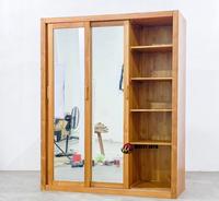 Gambar Lemari Pakaian Jati 3 Pintu Sliding Lemari Baju Kayu Jati Terbaru dari Multi Jaya Furniture_NEW Kab. Jepara 1 Tokopedia
