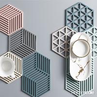 Gambar Tatakan Alas Piring Gelas Panci Bahan Anti Panas Hexagonal Bermotif - Segi3 Abu Hijau dari Homescaleid Kota Tangerang Selatan 3 Tokopedia