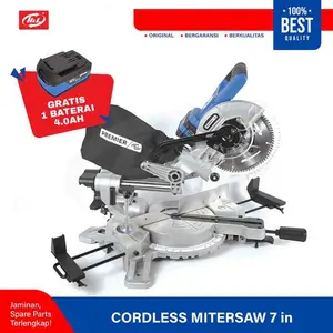 Mesin Potong Aluminium Cordless Miter Saw Sliding 7 Inch