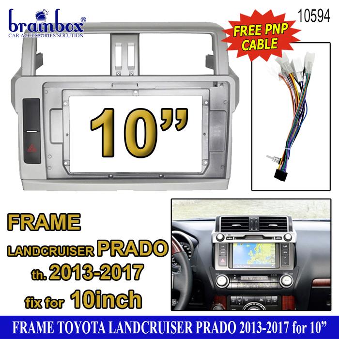 Gambar Frame Head Unit Toyota Landcruiser Prado 2013-2017 10 Inch Bingkai Panel TV Mobil dari Brainbox Car and Home Kota Batam Tokopedia