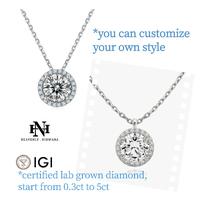 Gambar Heavenly Lab Grown Diamond - Halo Pendant 18K Gold. CVD IGI / GIA cert - 1ct EF VS1 dari HeavenlyNirwana Kab. Tangerang 2 Tokopedia