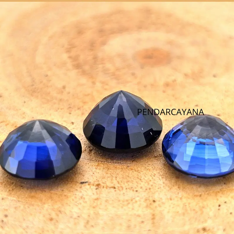 COR346CT - LAB GROWN CORUNDUM 10.00 MM ROUND BLUE SAPPHIRE / 1 PCS 4