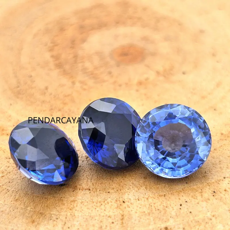 COR346CT - LAB GROWN CORUNDUM 10.00 MM ROUND BLUE SAPPHIRE / 1 PCS 3