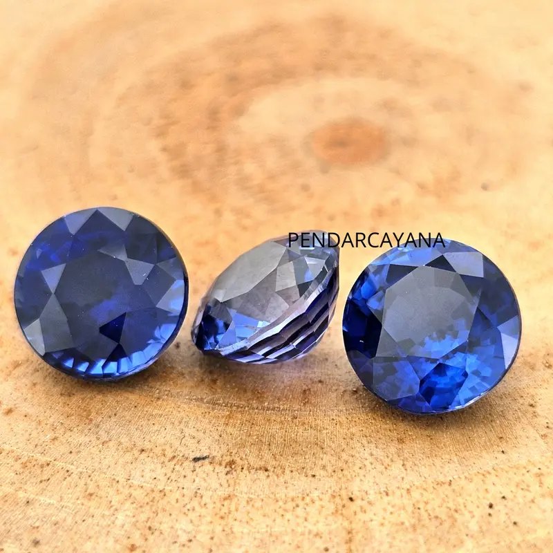 COR346CT - LAB GROWN CORUNDUM 10.00 MM ROUND BLUE SAPPHIRE / 1 PCS 2