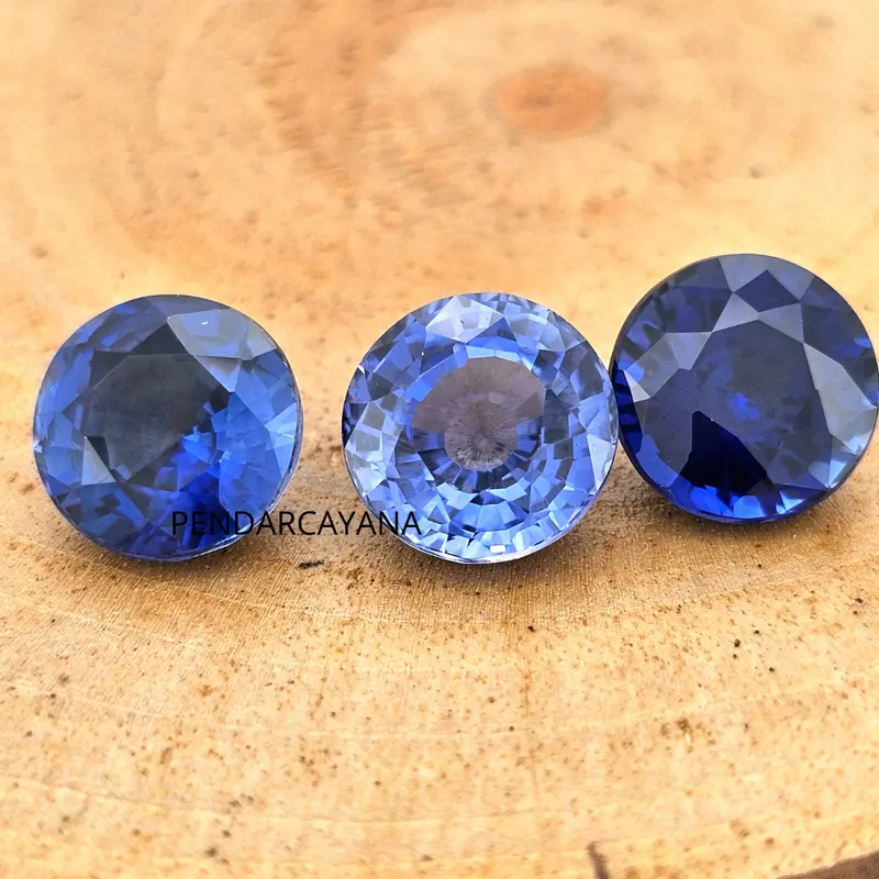 COR346CT - LAB GROWN CORUNDUM 10.00 MM ROUND BLUE SAPPHIRE / 1 PCS 5