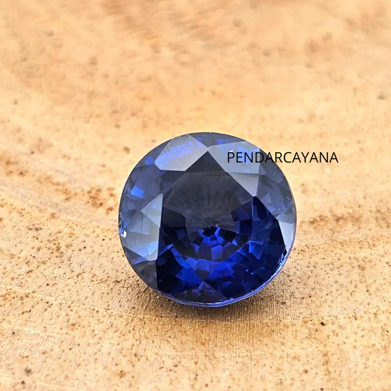 COR346CT - LAB GROWN CORUNDUM 10.00 MM ROUND BLUE SAPPHIRE / 1 PCS 6