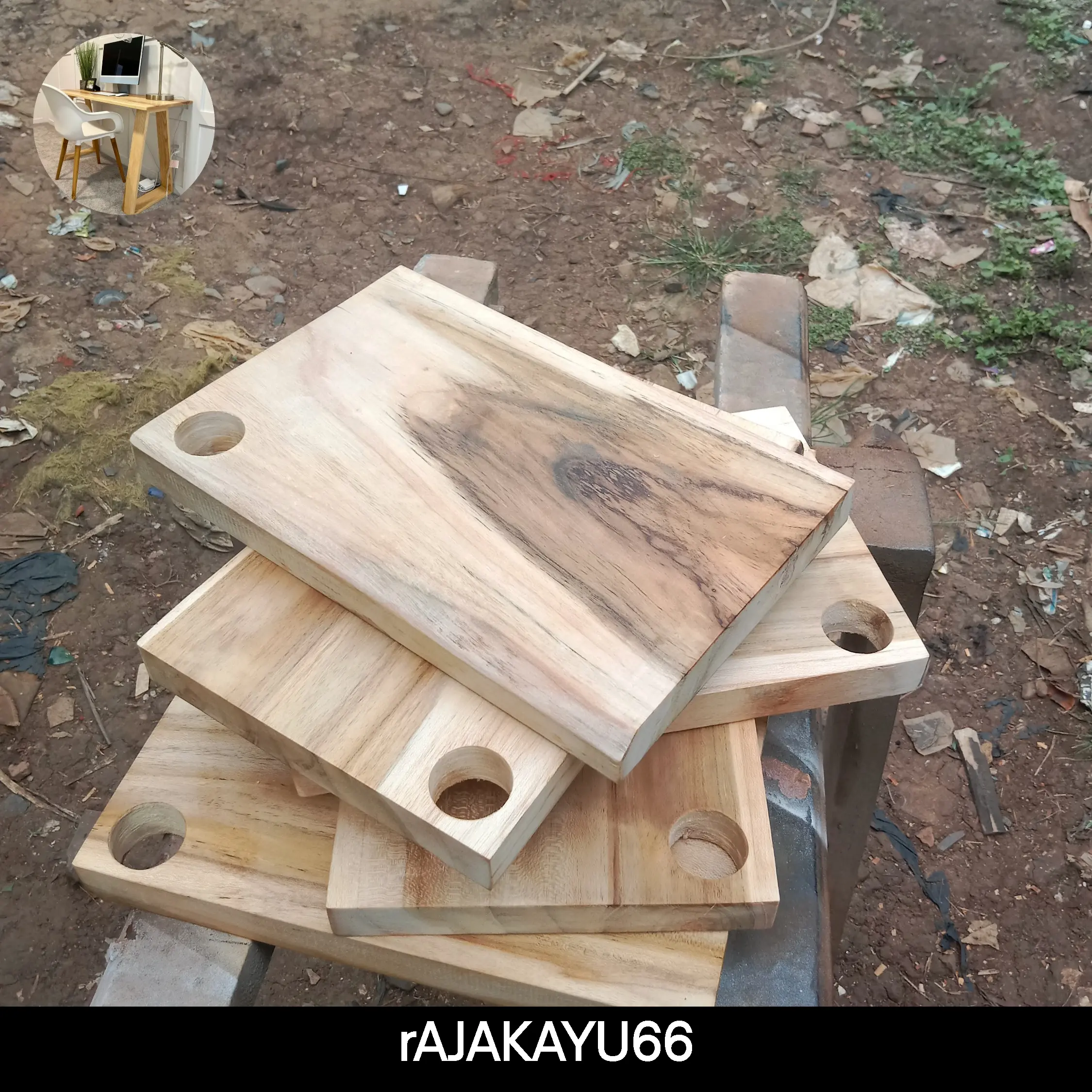 talenan kayu jati asli tanpa sambungan wooden cutting board / Talenan dapur tebal anti jamur 20x30cm